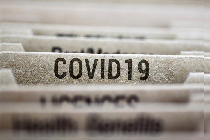 File folder with COVID-19 label